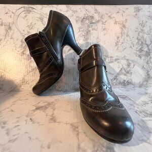 Women's Bass Natalie Ankle Booties Size 7 Dark‎ Grey EUC Zipper